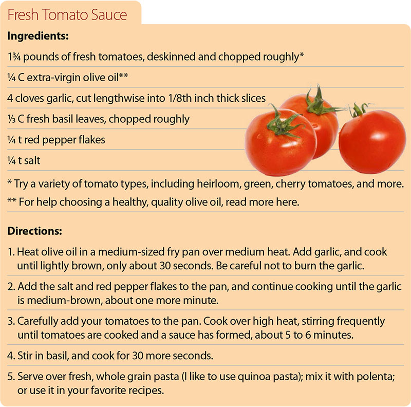 Fresh Tomato Sauce Recipe Card