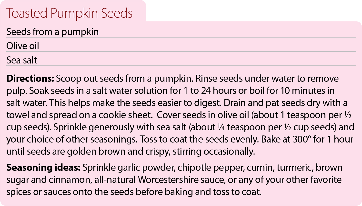 toasted pumpkin seeds recipe
